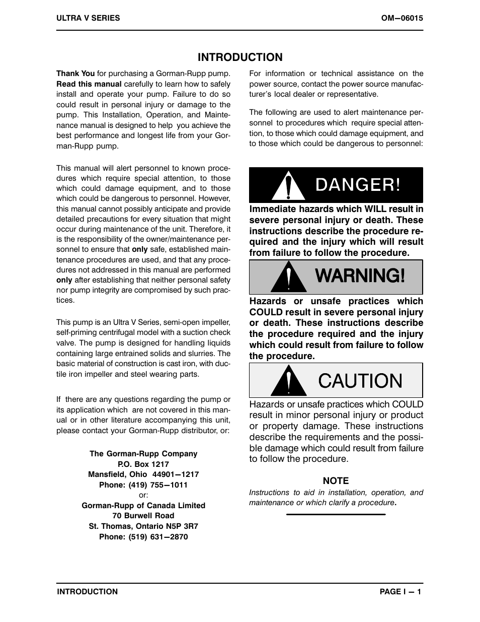 Introduction | Gorman-Rupp Pumps V3B60-B 1368385 and up User Manual | Page 5 / 38