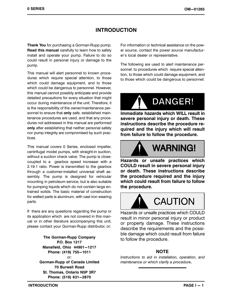 Introduction | Gorman-Rupp Pumps 08C1-GA 1026171 and up User Manual | Page 5 / 33