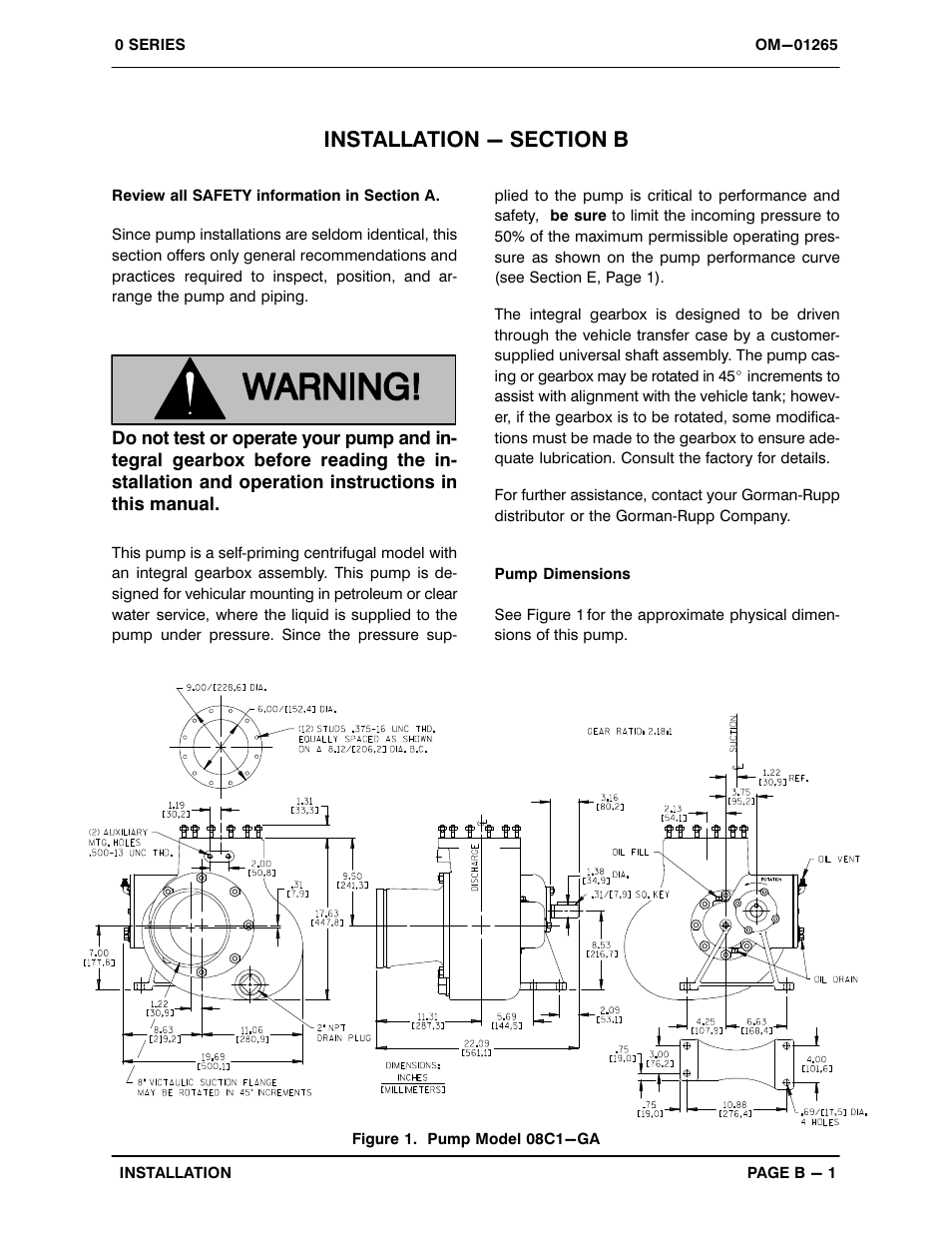 Installation - section b | Gorman-Rupp Pumps 08C1-GA 1026171 and up User Manual | Page 8 / 33