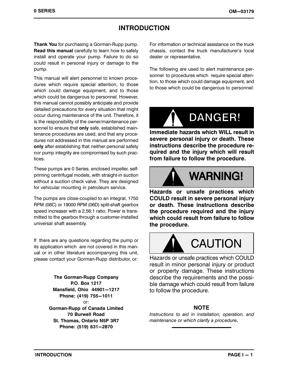 Introduction | Gorman-Rupp Pumps 06C1-GHH 1071445 and up User Manual | Page 5 / 48