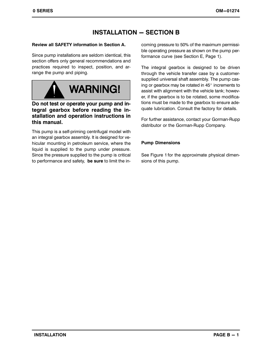 Installation - section b | Gorman-Rupp Pumps 06D17-GAR 708768 thru 1000782 User Manual | Page 8 / 33