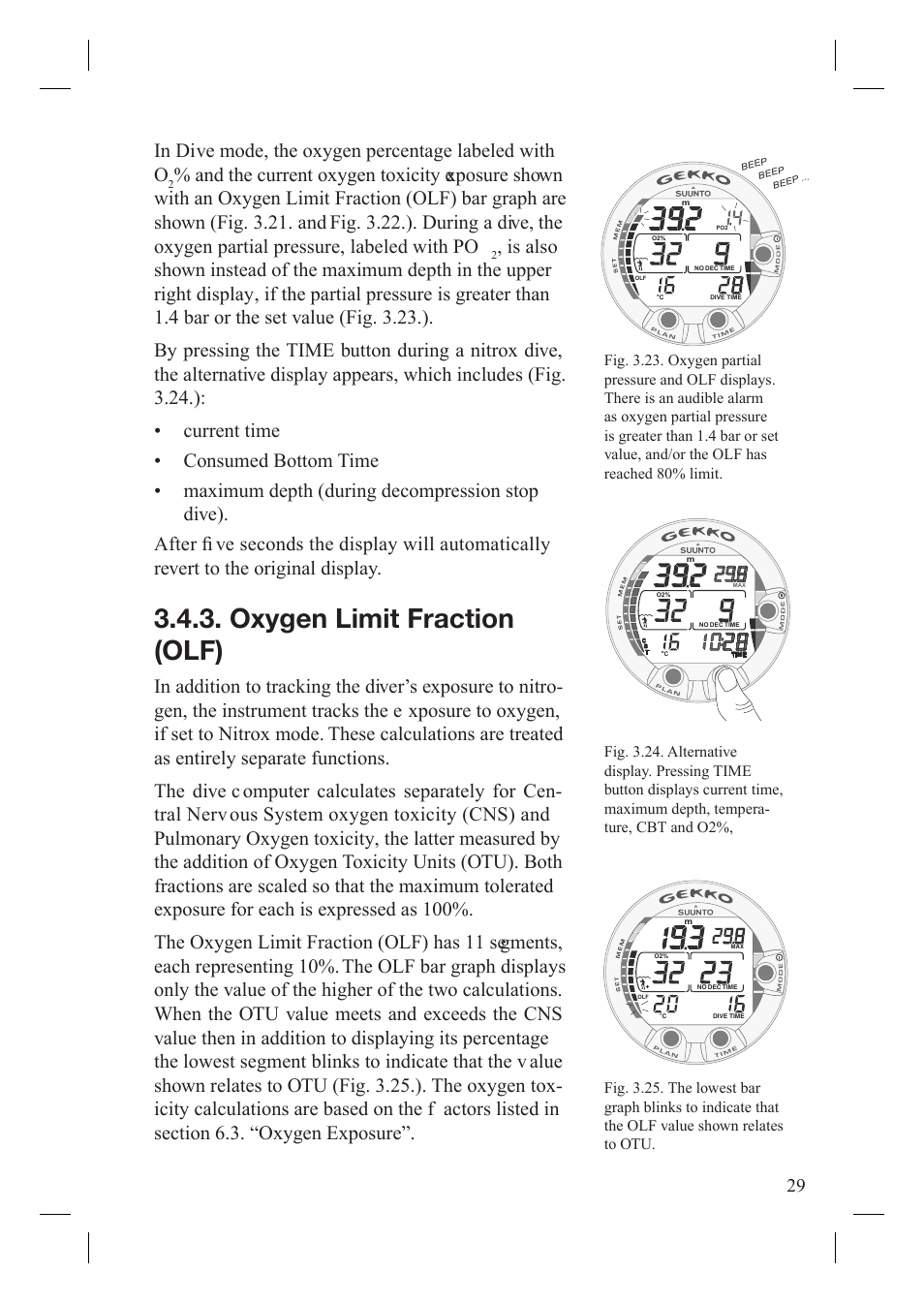 Oxygen limit fraction (olf) | SUUNTO Gekko User Manual | Page 31 / 70