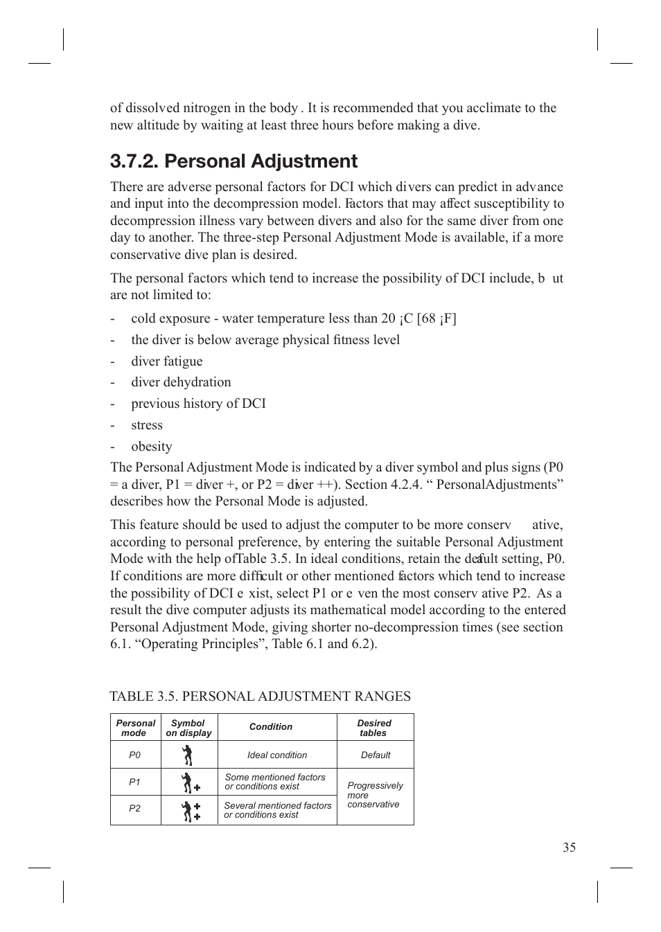 Personal adjustment | SUUNTO Gekko User Manual | Page 37 / 70