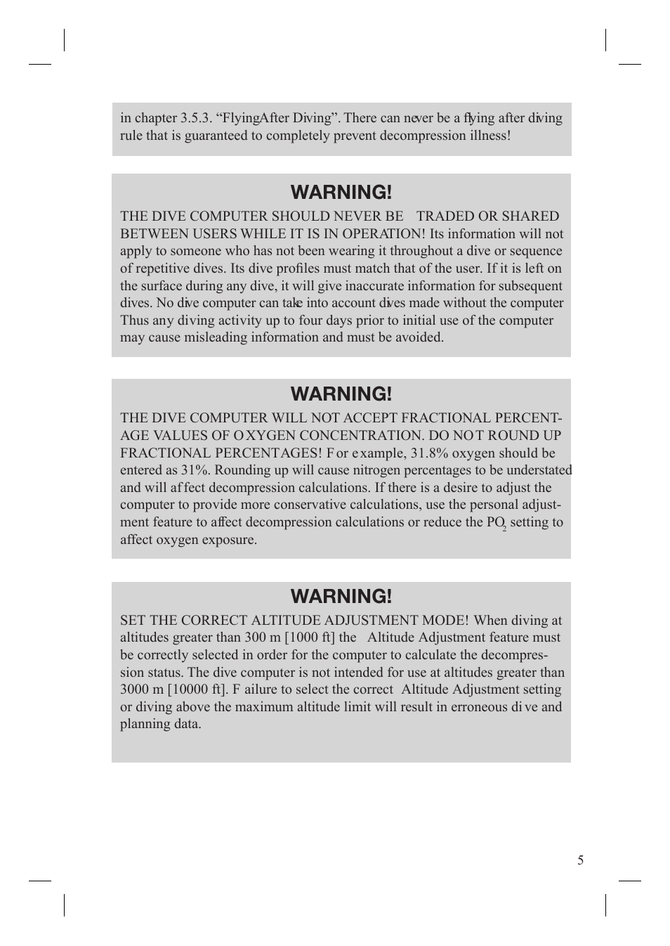 Warning | SUUNTO Gekko User Manual | Page 7 / 70