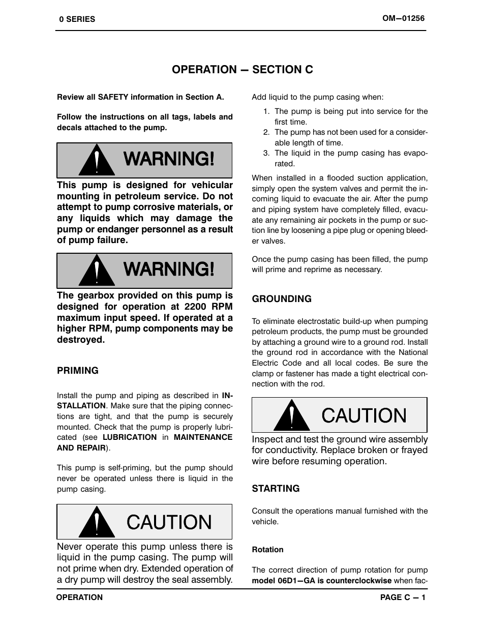 Operation - section c | Gorman-Rupp Pumps 06D1-GA 1005542 and up User Manual | Page 15 / 33