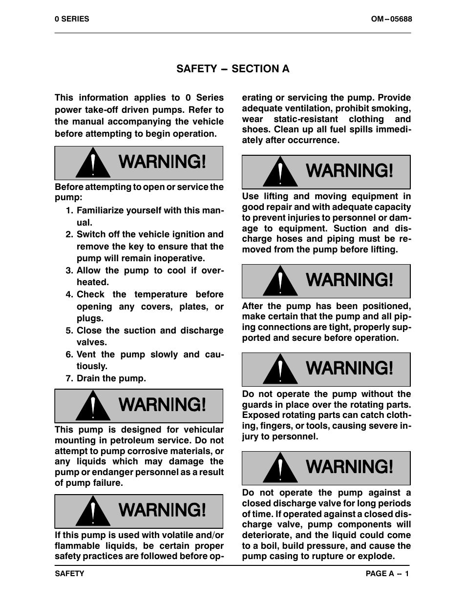 Safety | Gorman-Rupp Pumps 06C1-GAR 1289163 and up User Manual | Page 5 / 31