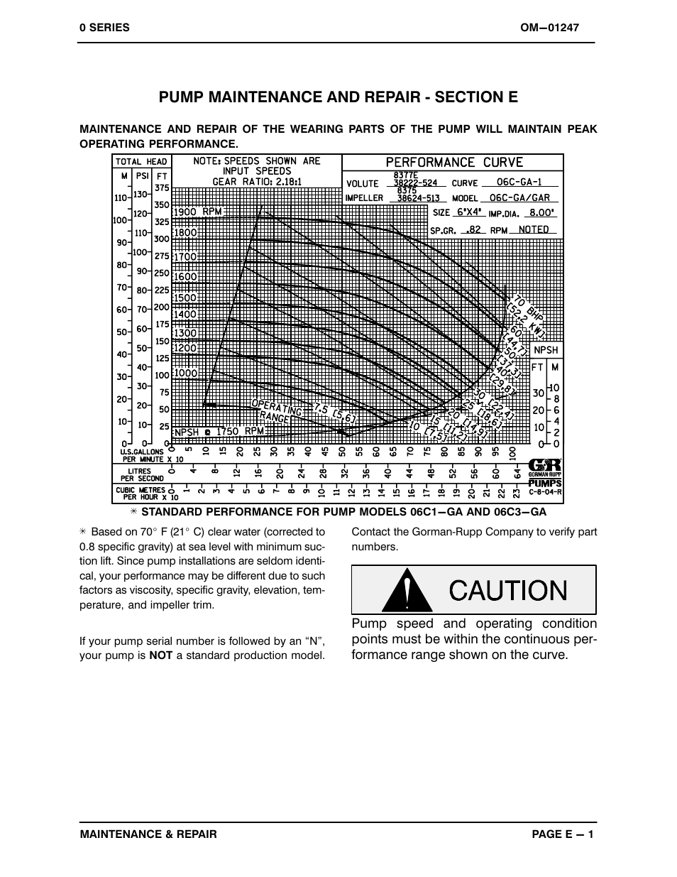 Pump maintenance and repair - section e | Gorman-Rupp Pumps 06C1-GA 1005575 and up User Manual | Page 20 / 32