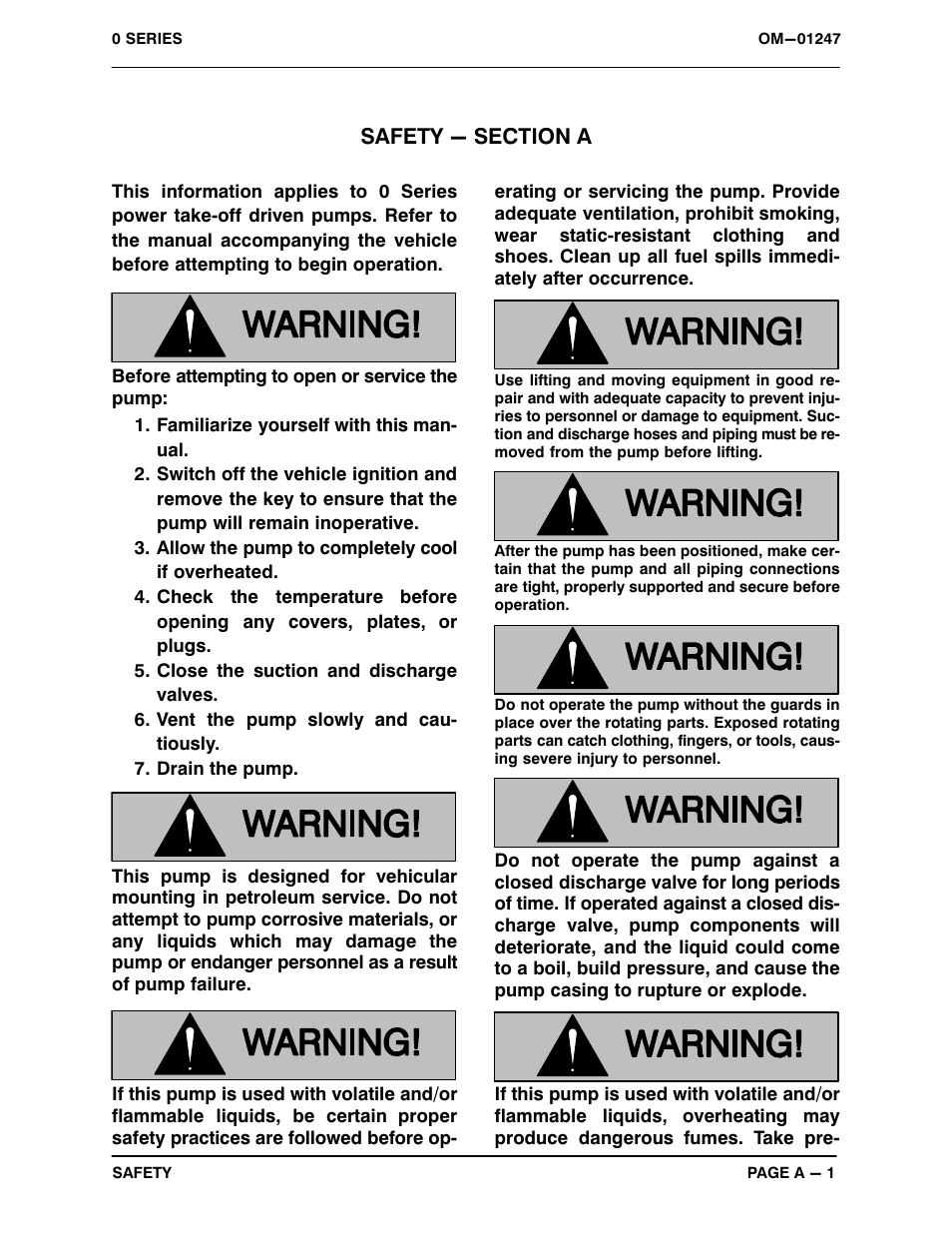 Safety - section a | Gorman-Rupp Pumps 06C1-GA 1005575 and up User Manual | Page 6 / 32