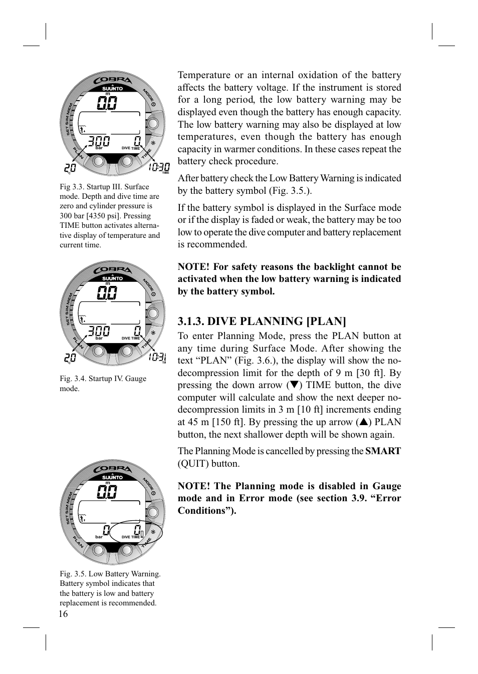 Dive planning [plan | SUUNTO Cobra User Manual | Page 18 / 78