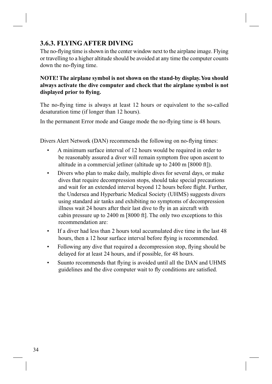 SUUNTO Cobra User Manual | Page 36 / 78