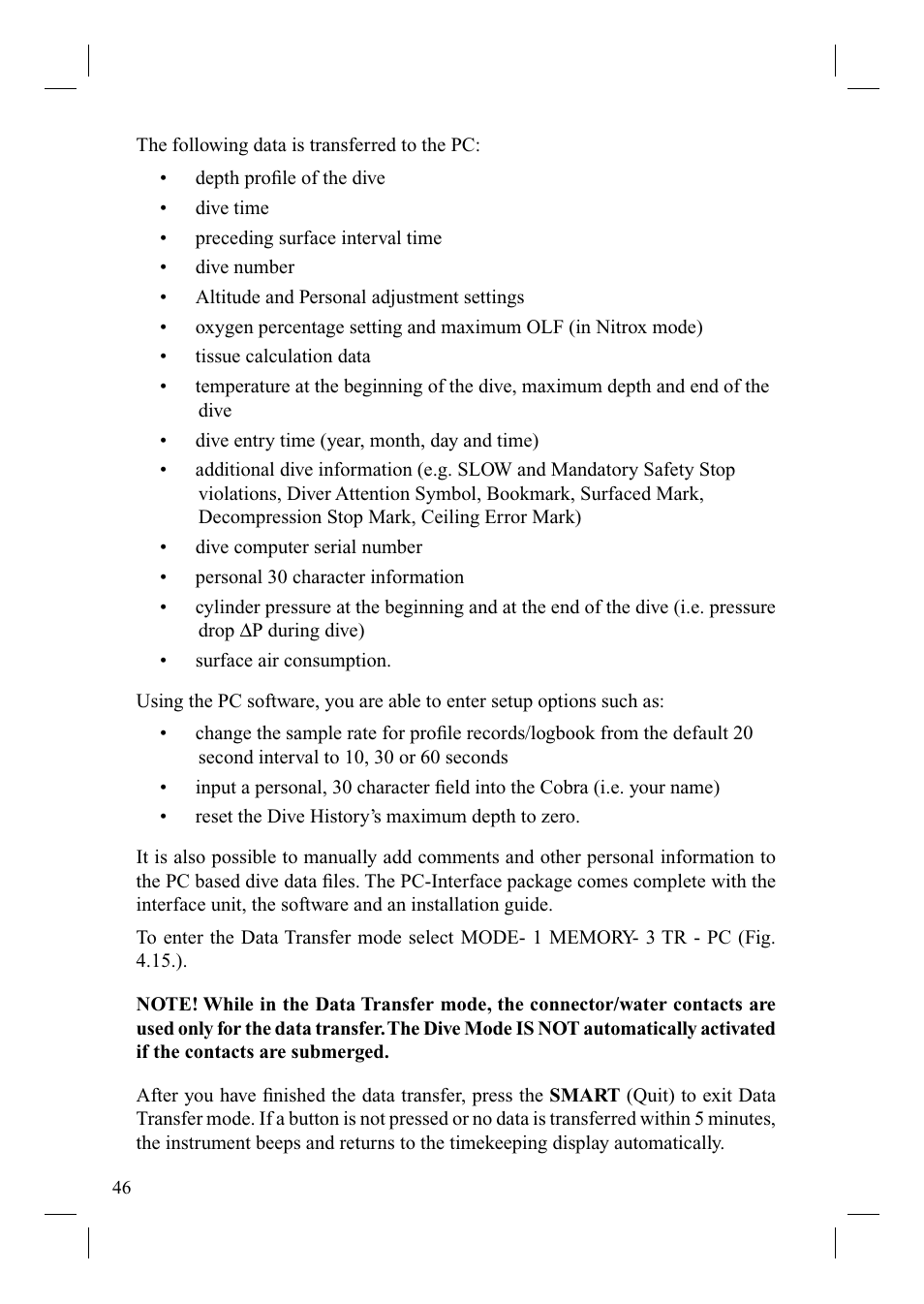 SUUNTO Cobra User Manual | Page 48 / 78