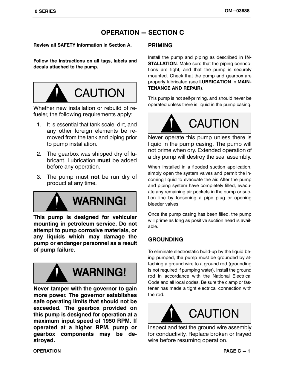 Operation - section c | Gorman-Rupp Pumps 04E1-GHH 1076270 and up User Manual | Page 19 / 48