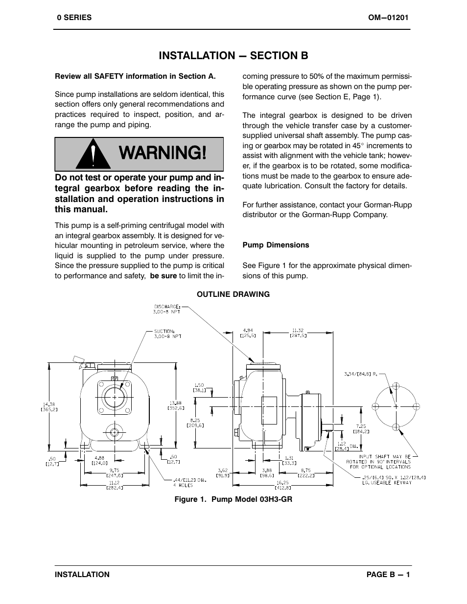 Installation - section b | Gorman-Rupp Pumps 03H3-GR 285579 and up User Manual | Page 8 / 34