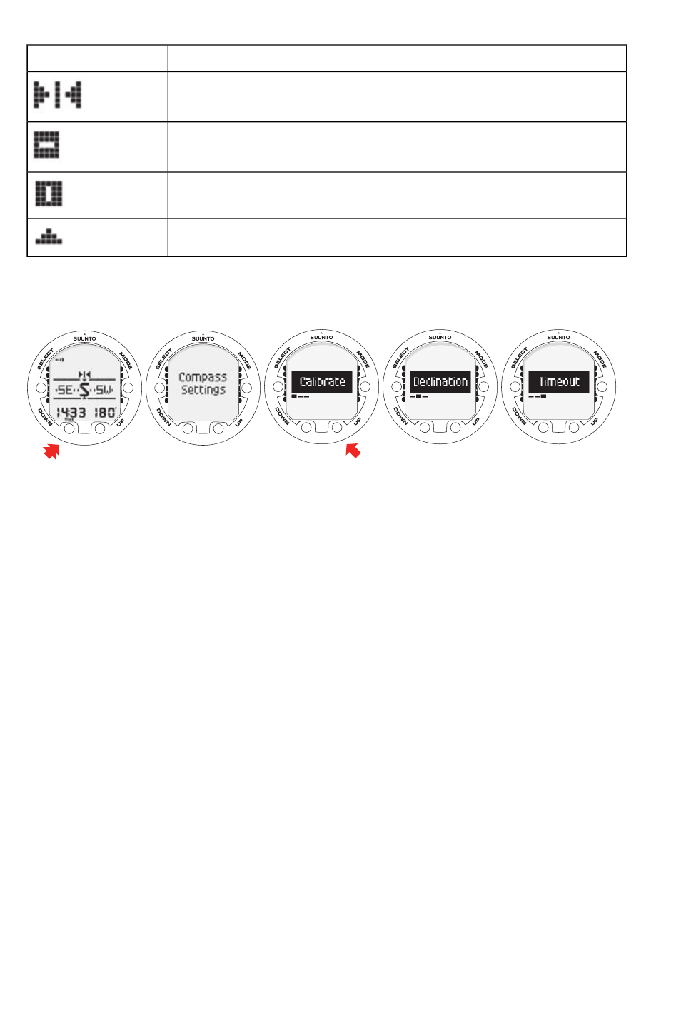 Compass settings, Calibration | SUUNTO Vyper Air User Manual | Page 14 / 65