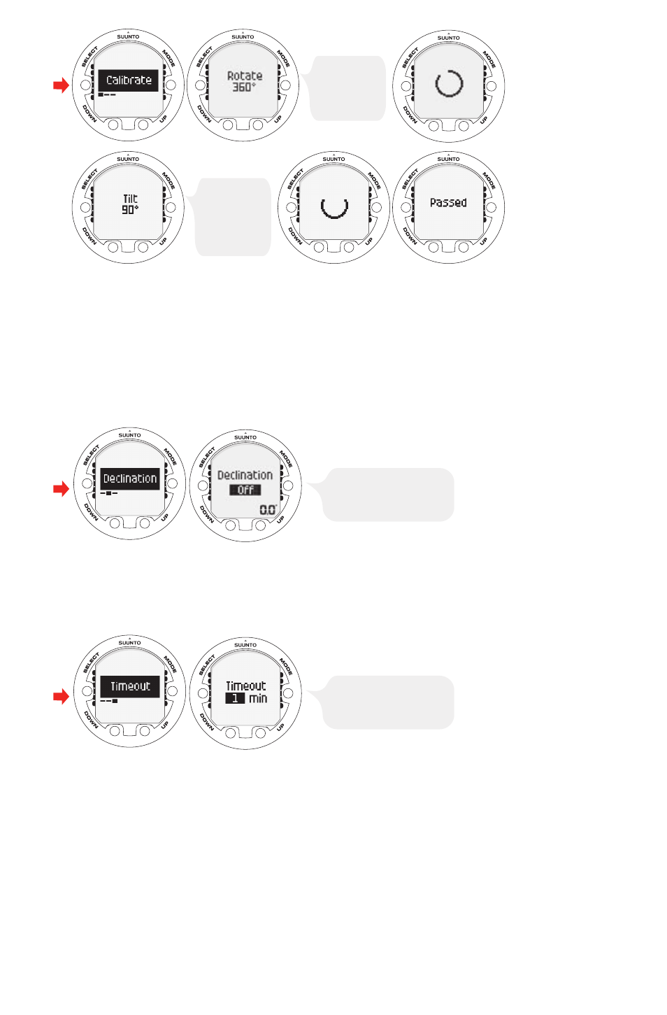 Declination, Time-out | SUUNTO Vyper Air User Manual | Page 15 / 65