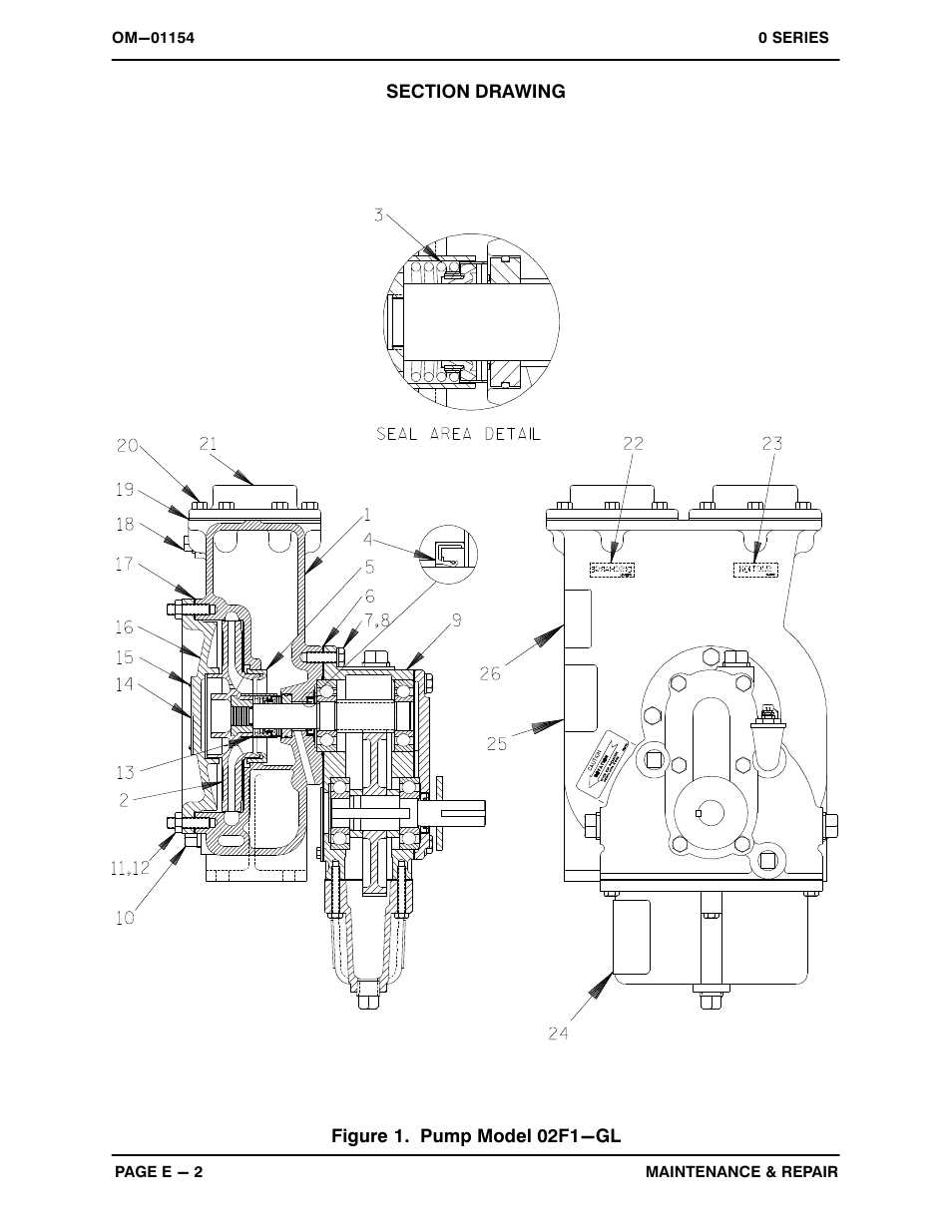 Figure 1. pump model 02f1-gl | Gorman-Rupp Pumps 02F1-GL 654607 and up User Manual | Page 22 / 35