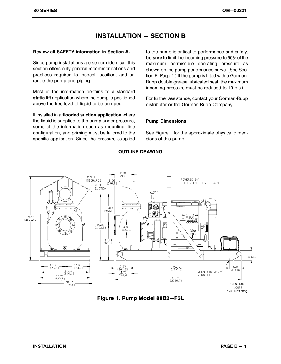 Installation - section b | Gorman-Rupp Pumps 88B2-F5L 1323330 and up User Manual | Page 8 / 36