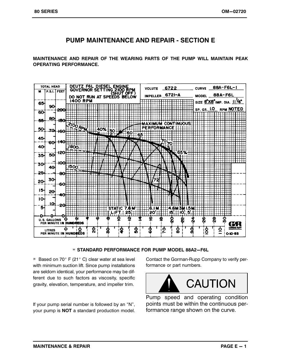 Pump maintenance and repair - section e | Gorman-Rupp Pumps 88A2-F6L 1306307 thru 1341411 User Manual | Page 20 / 35