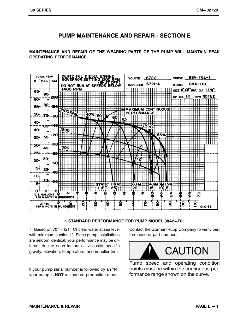 Pump maintenance and repair - section e | Gorman-Rupp Pumps 88A2-F6L 1341412 and up User Manual | Page 20 / 35