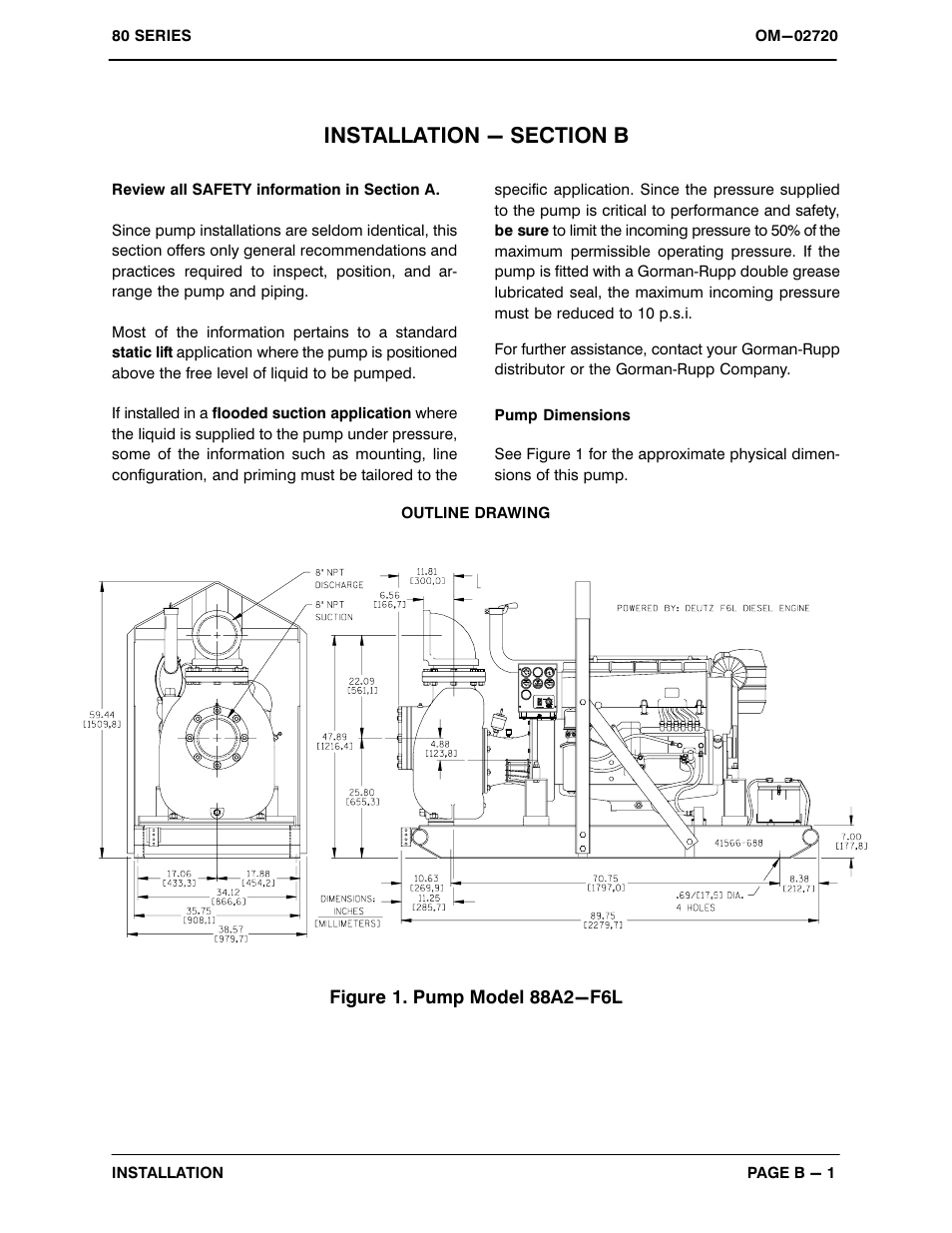 Installation - section b | Gorman-Rupp Pumps 88A2-F6L 1341412 and up User Manual | Page 8 / 35