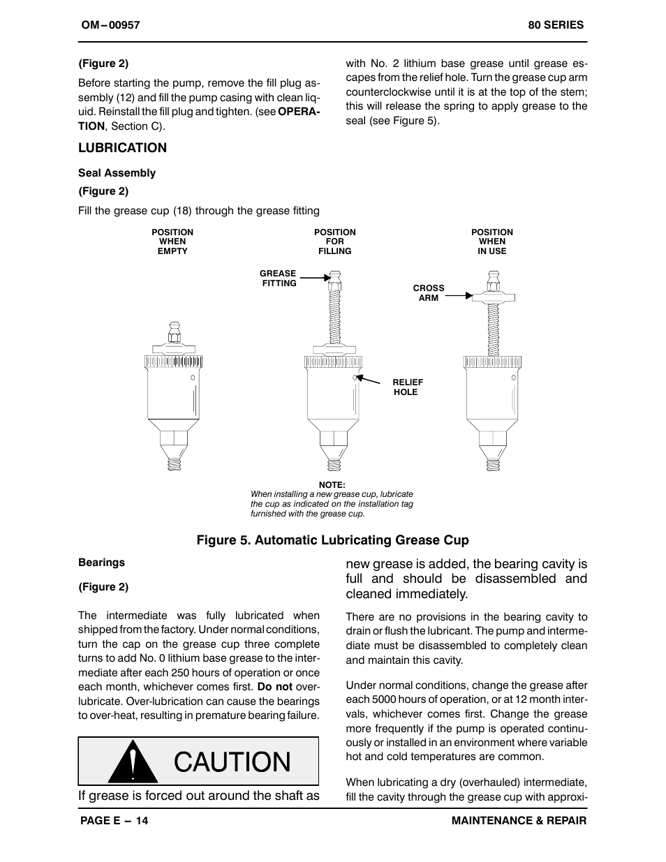 Lubrication, Figure 5. automatic lubricating grease cup | Gorman-Rupp Pumps 86A2-F4L 1242877 thru 1322537 User Manual | Page 35 / 37