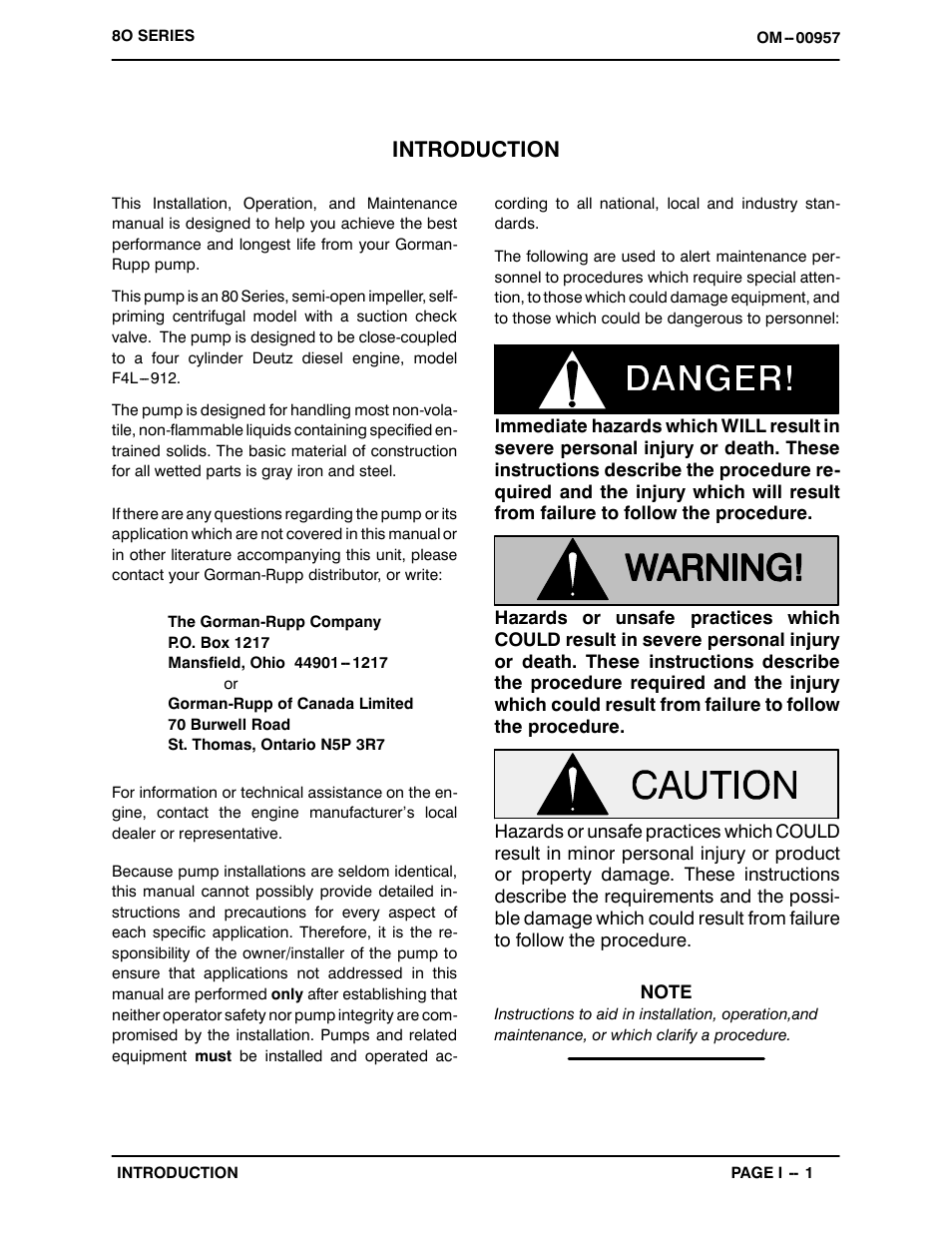 Introduction | Gorman-Rupp Pumps 86A2-F4L 1242877 thru 1322537 User Manual | Page 5 / 37