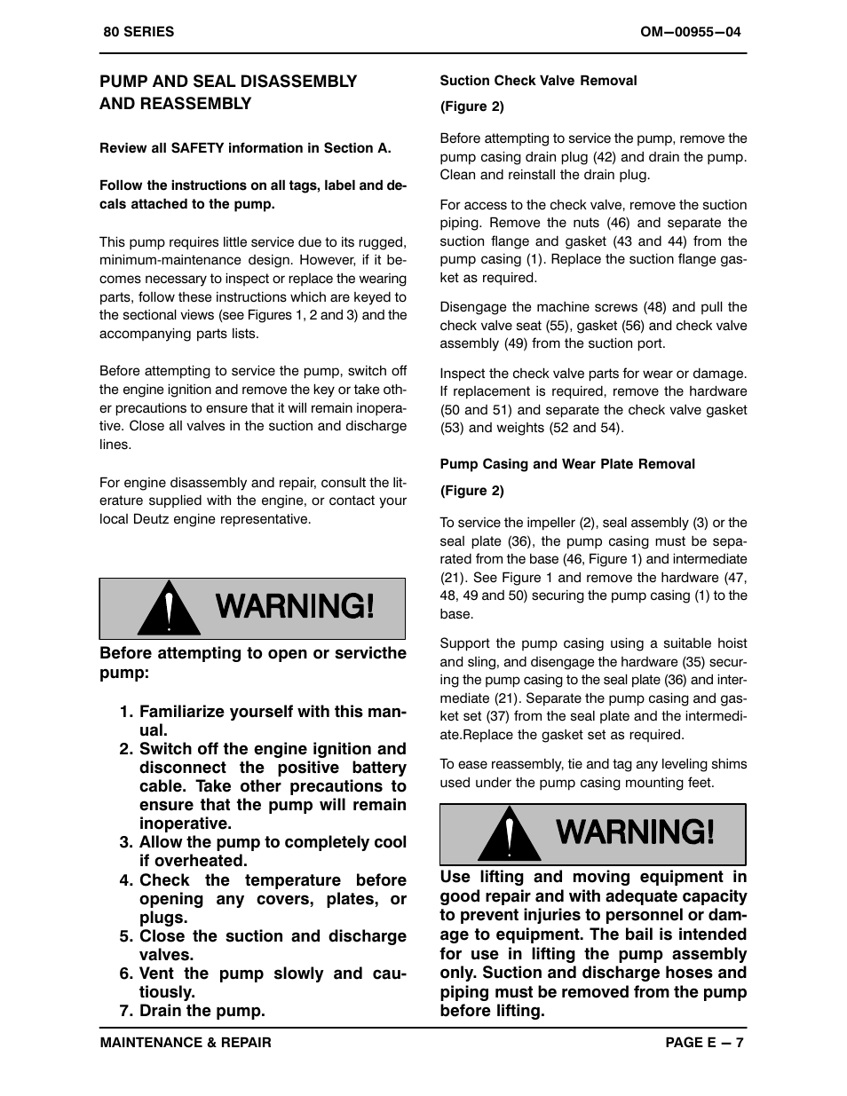 Pump and seal disassemblyand reassembly | Gorman-Rupp Pumps 86A2-F3L 1022351 and up User Manual | Page 23 / 32