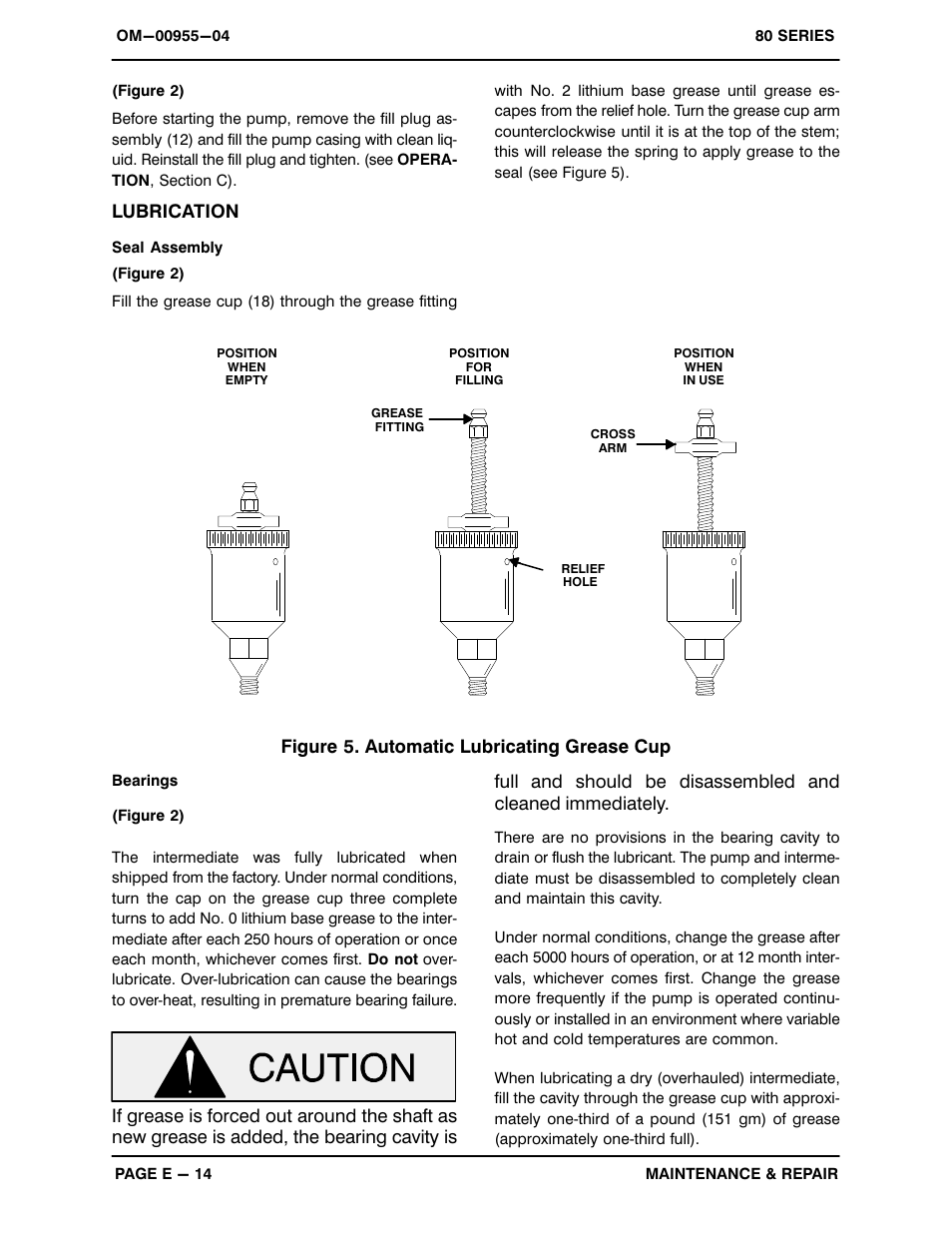 Lubrication, Figure 5. automatic lubricating grease cup | Gorman-Rupp Pumps 86A2-F3L 1022351 and up User Manual | Page 30 / 32