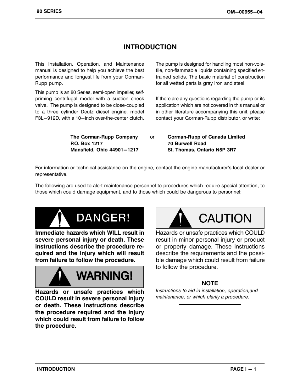 Introduction | Gorman-Rupp Pumps 86A2-F3L 1022351 and up User Manual | Page 5 / 32