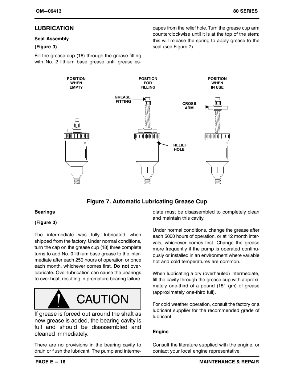 Lubrication, Figure 7. automatic lubricating grease cup | Gorman-Rupp Pumps 86A2-4024H 1535998 and up User Manual | Page 35 / 36