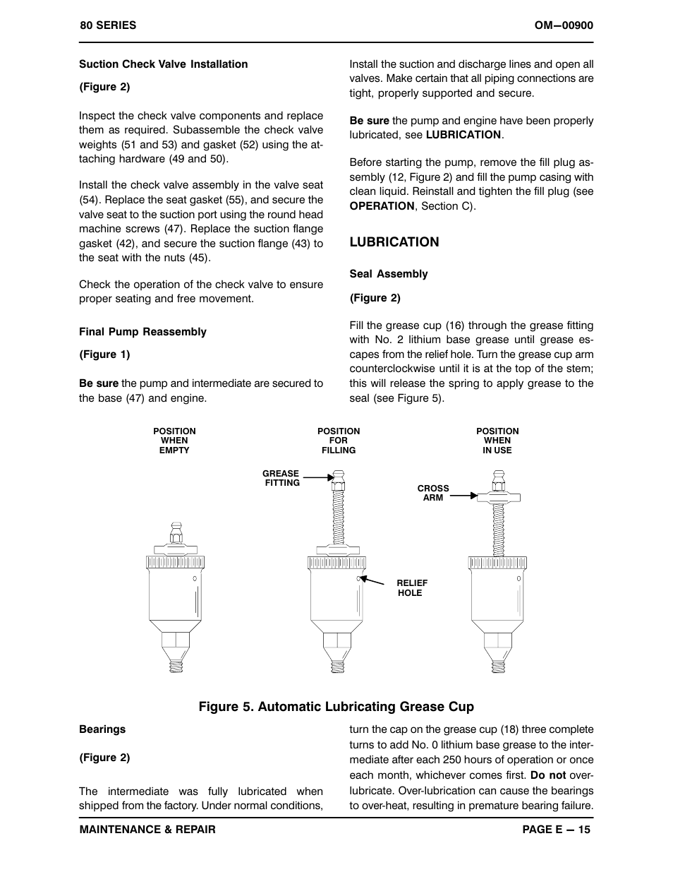 Lubrication, Figure 5. automatic lubricating grease cup | Gorman-Rupp Pumps 84A2-F3L 1348524 and up User Manual | Page 35 / 37