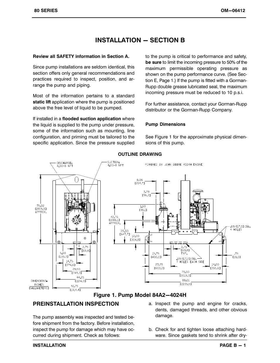 Installation - section b | Gorman-Rupp Pumps 84A2-4024H 1488564 and up User Manual | Page 8 / 36