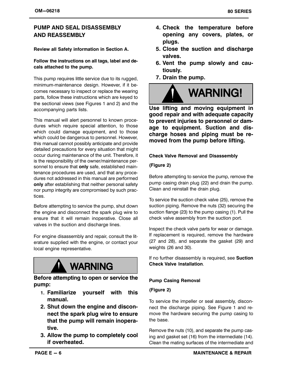 Pump and seal disassemblyand reassembly | Gorman-Rupp Pumps 83A2-GX270 1423221 and up User Manual | Page 24 / 29