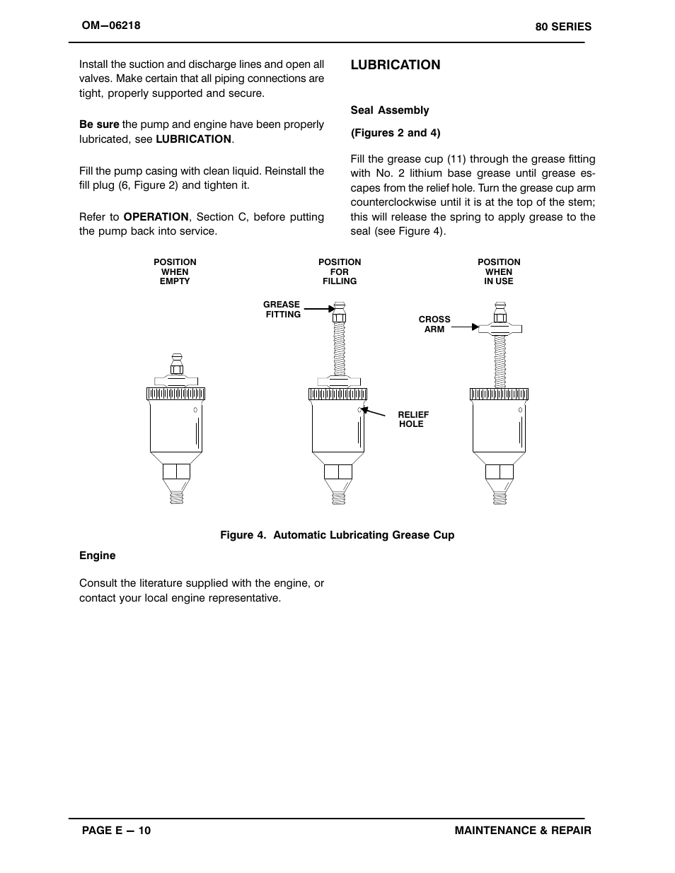 Lubrication | Gorman-Rupp Pumps 83A2-GX270 1423221 and up User Manual | Page 28 / 29