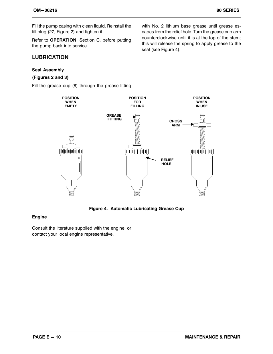 Lubrication | Gorman-Rupp Pumps 82E2-GX270 1451696 and up User Manual | Page 28 / 29