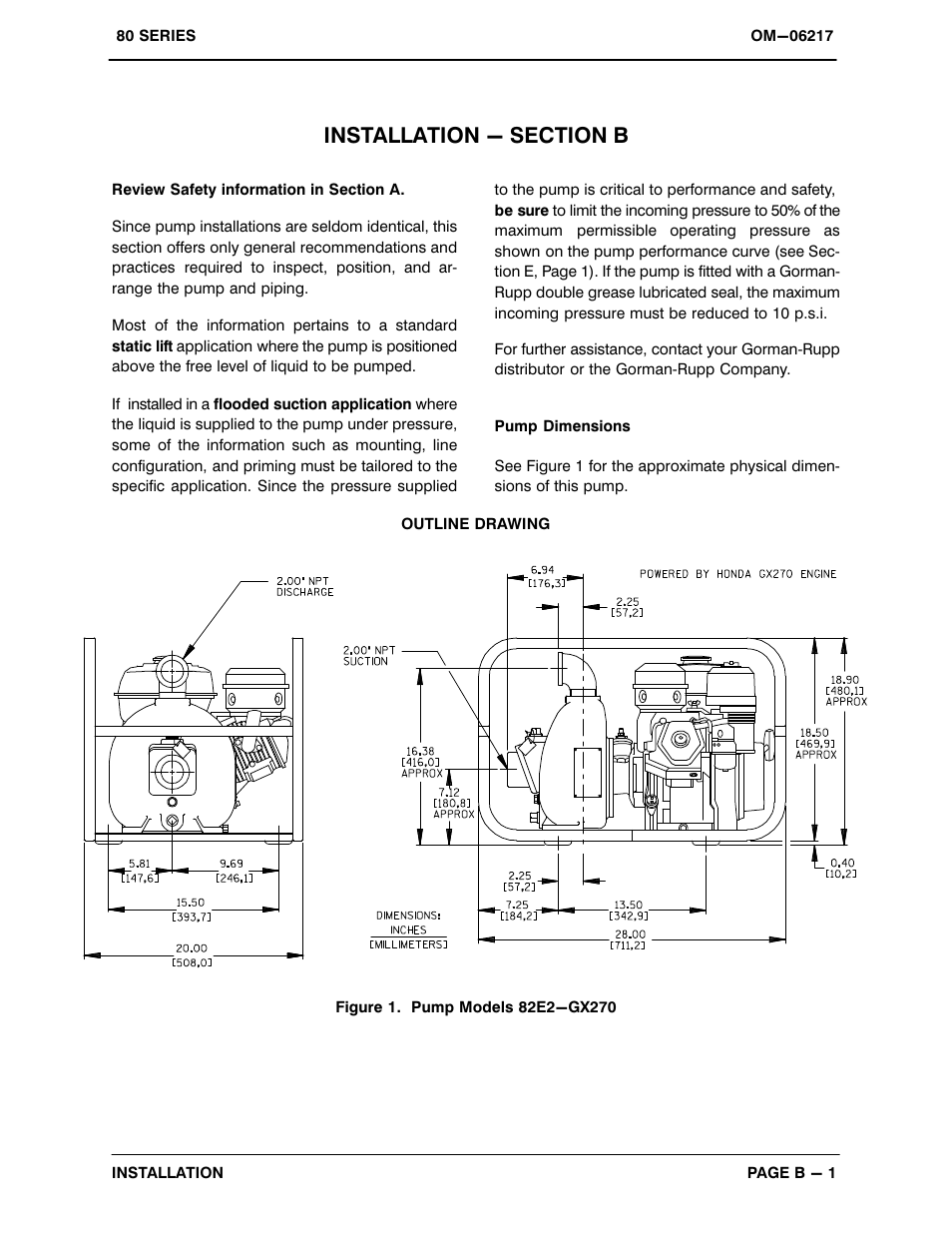 Installation - section b | Gorman-Rupp Pumps 82E2-GX270 1451696 and up User Manual | Page 8 / 29