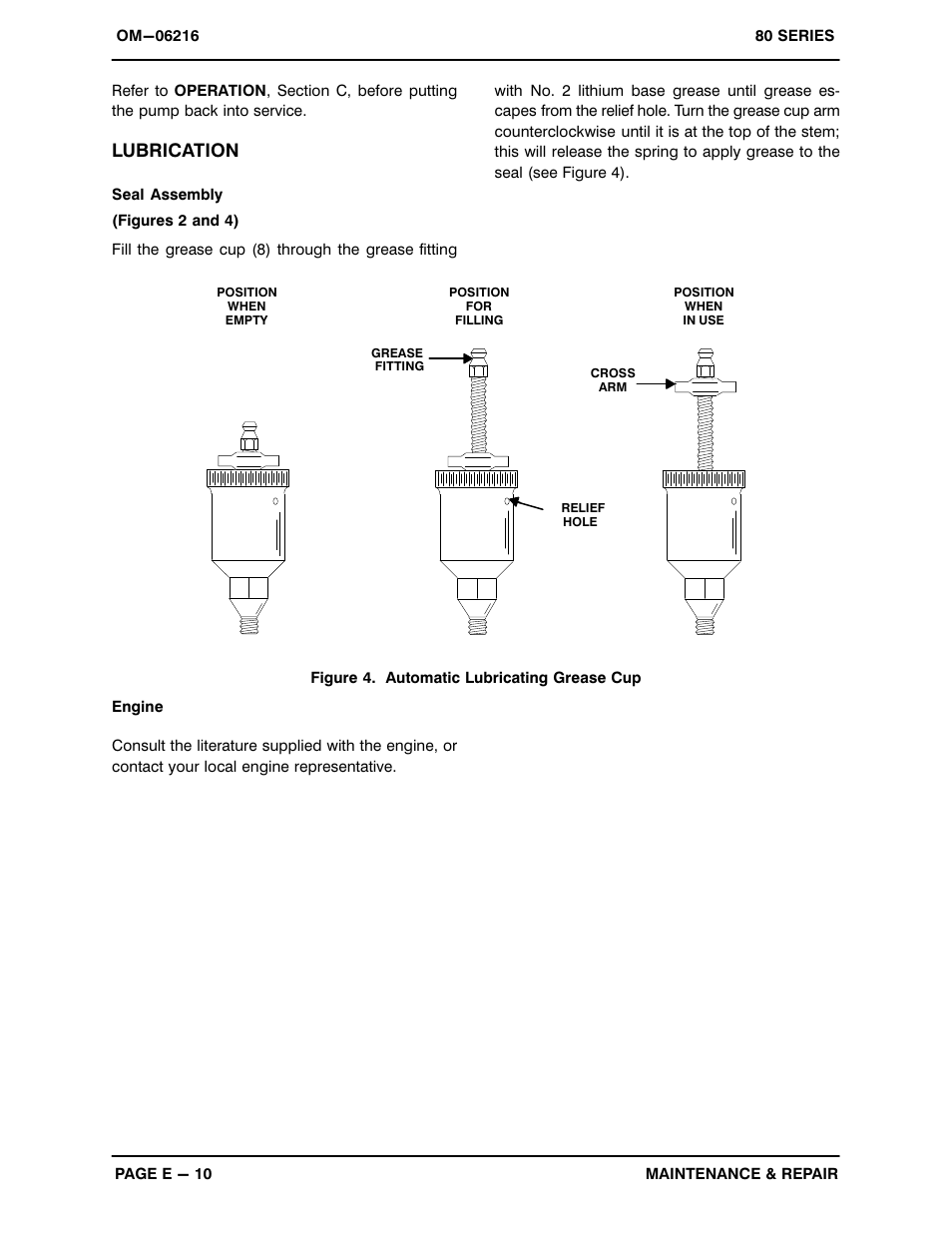 Lubrication | Gorman-Rupp Pumps 82E-GX270 1501111 and up User Manual | Page 28 / 29