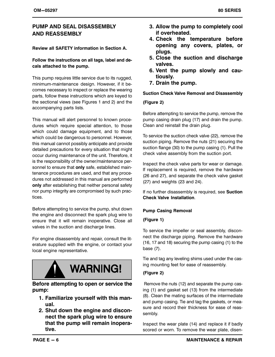 Pump and seal disassemblyand reassembly | Gorman-Rupp Pumps 82D1-GX160 1257391 and up User Manual | Page 23 / 27