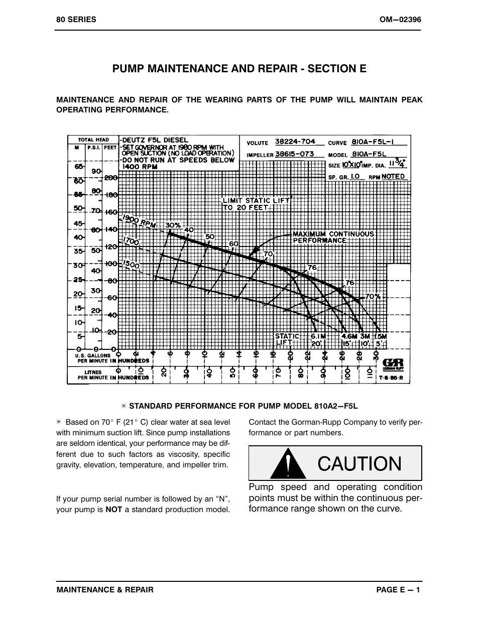 Pump maintenance and repair - section e | Gorman-Rupp Pumps 810A2-F5L 1322933 and up User Manual | Page 20 / 33