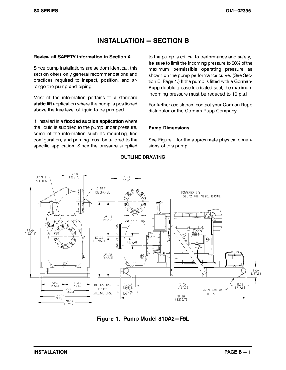 Installation - section b | Gorman-Rupp Pumps 810A2-F5L 1322933 and up User Manual | Page 8 / 33