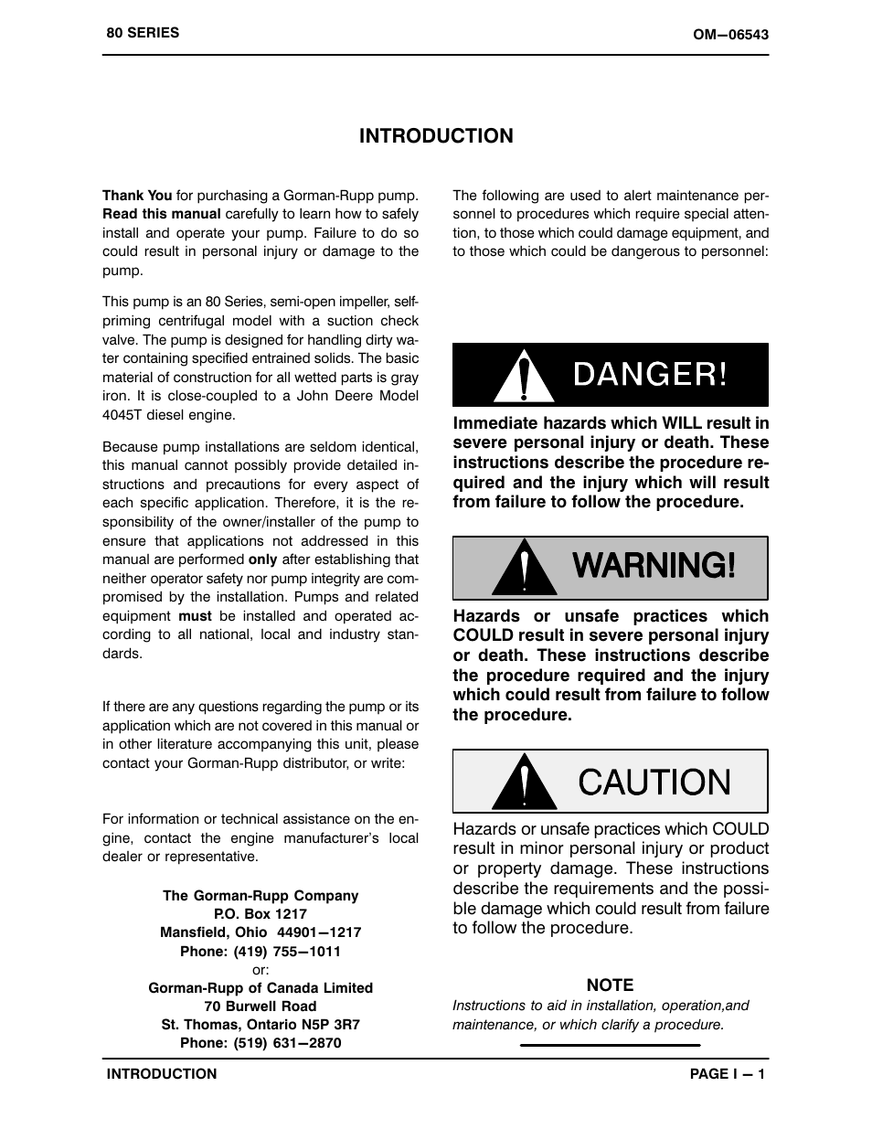 Introduction | Gorman-Rupp Pumps 810A2-4045T 1529947 and up User Manual | Page 5 / 36