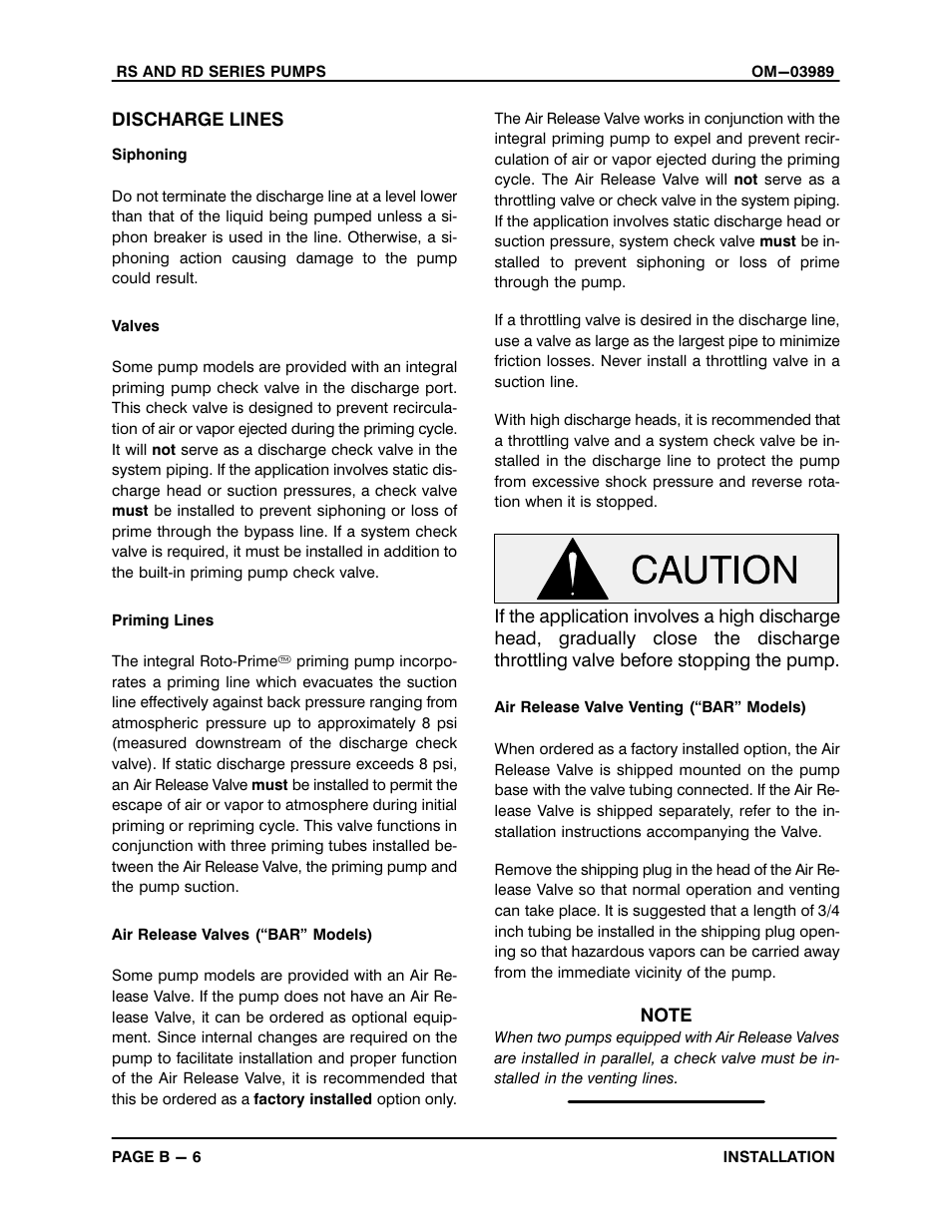 Gorman-Rupp Pumps RD2A31-BAR All serial numbers User Manual | Page 12 / 21