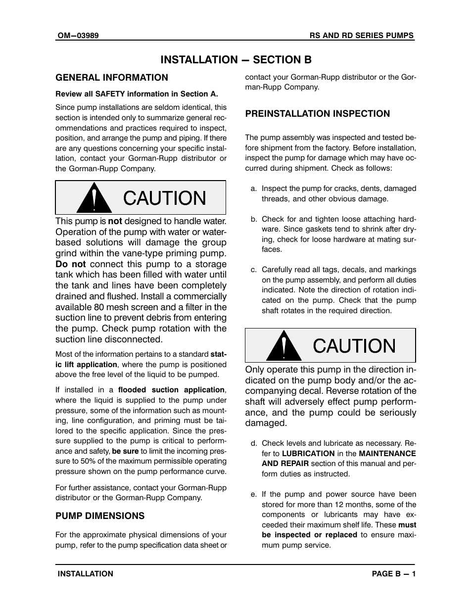 Installation - section b | Gorman-Rupp Pumps RD2A31-BAR All serial numbers User Manual | Page 7 / 21