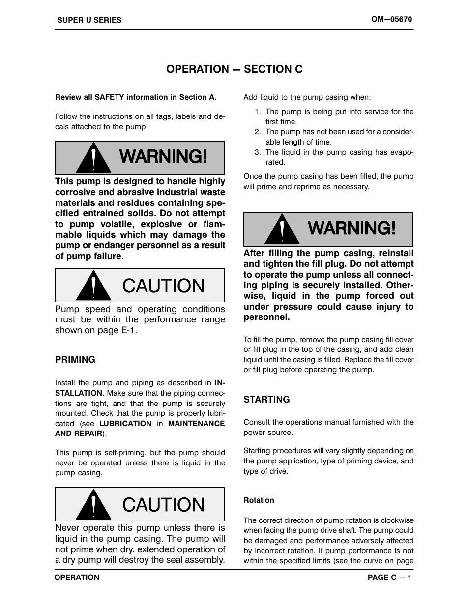 Operation - section c | Gorman-Rupp Pumps U6B65S-B 1289655 and up User Manual | Page 16 / 40