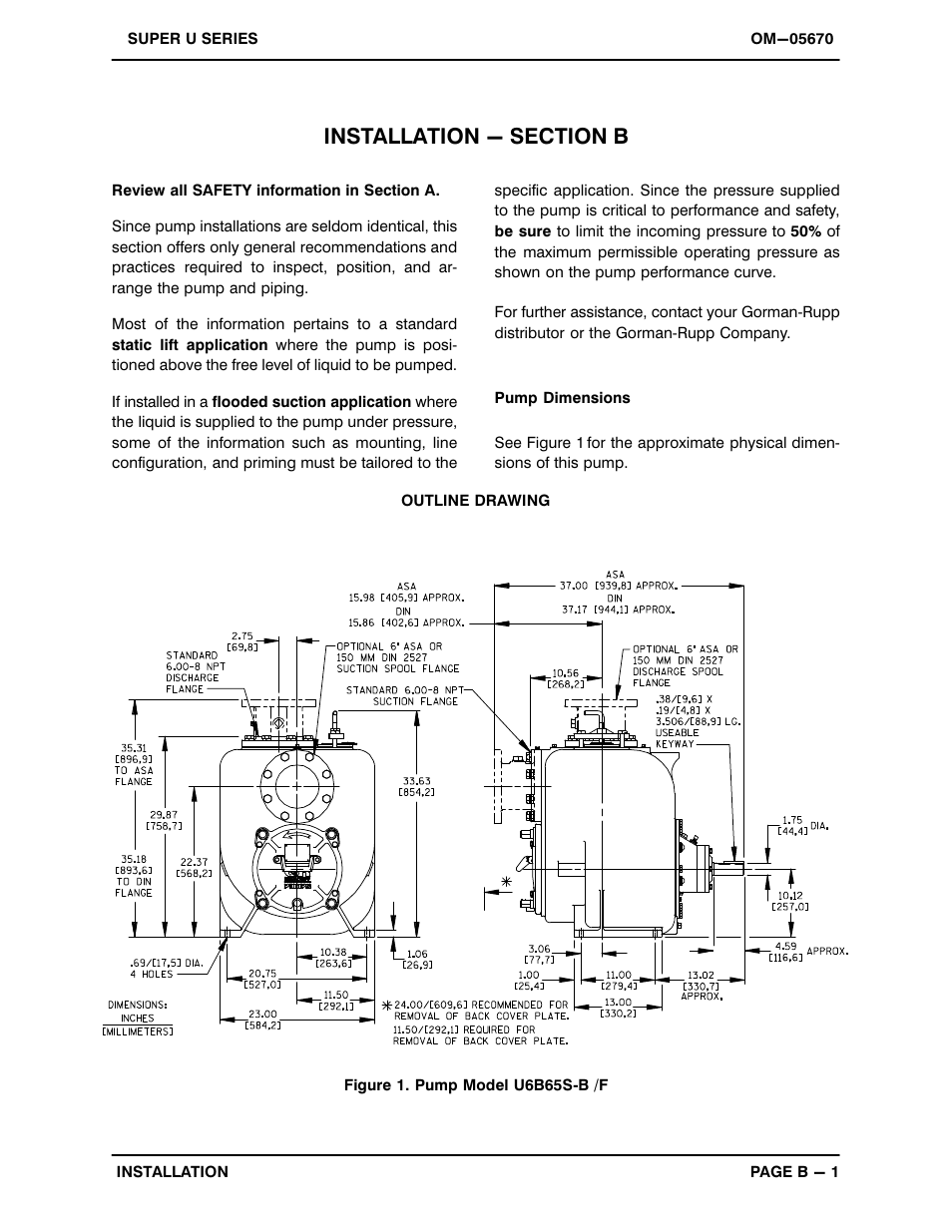 Installation - section b | Gorman-Rupp Pumps U6B65S-B 1289655 and up User Manual | Page 8 / 40