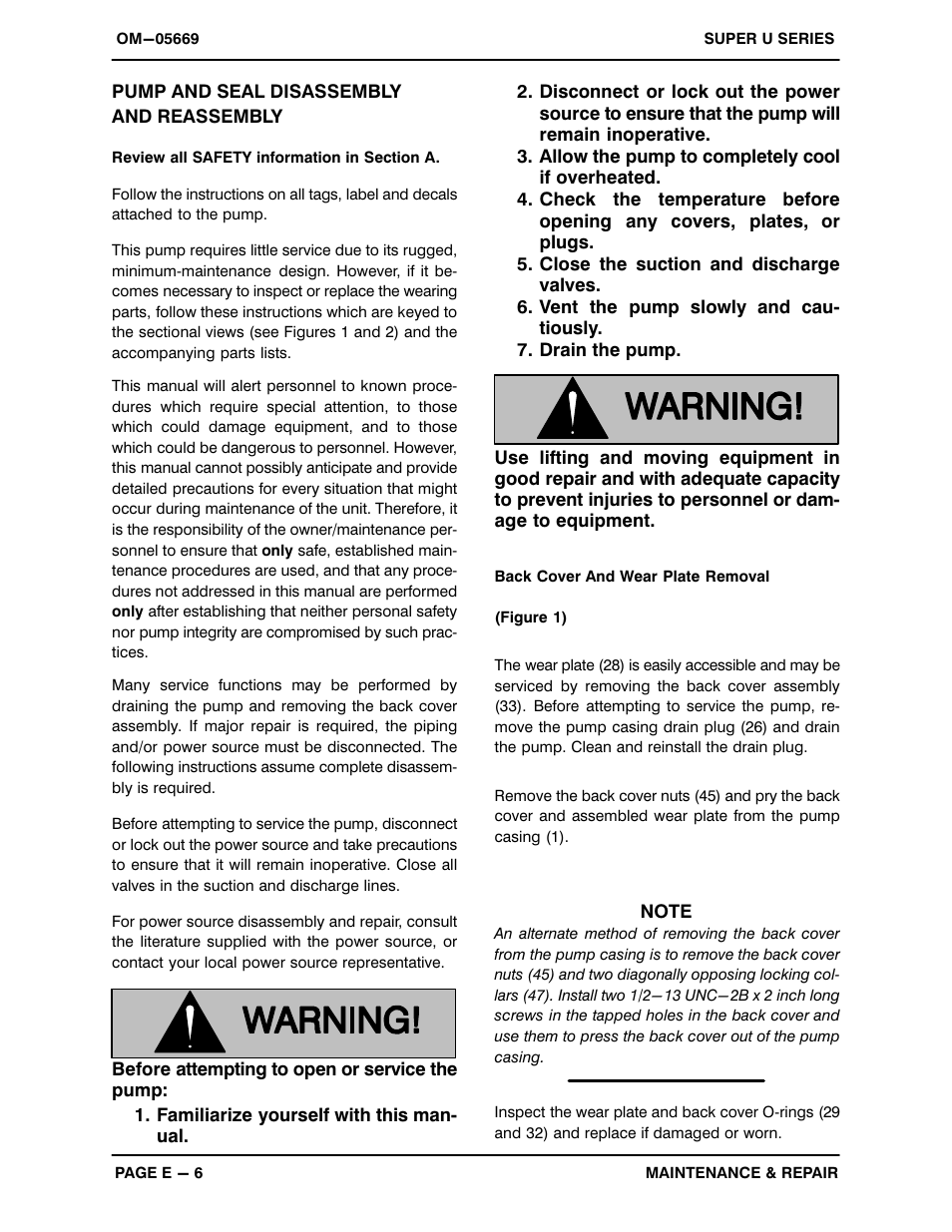 Pump and seal disassembly and reassembly | Gorman-Rupp Pumps U6B60S-B 1289612 and up User Manual | Page 29 / 41