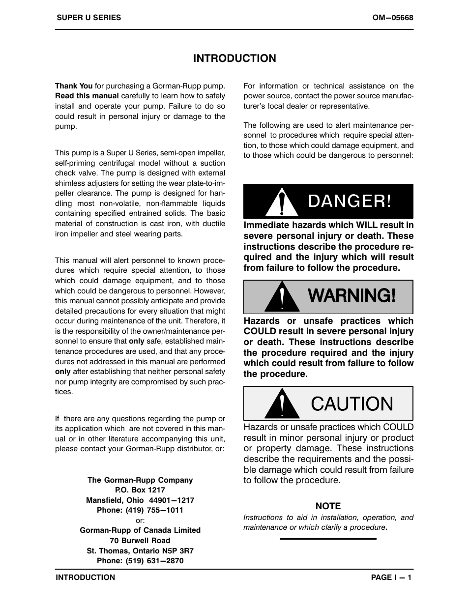 Introduction | Gorman-Rupp Pumps U6A60S-B 1289665 and up User Manual | Page 5 / 41