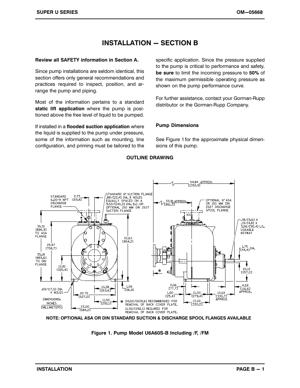 Installation - section b | Gorman-Rupp Pumps U6A60S-B 1289665 and up User Manual | Page 8 / 41