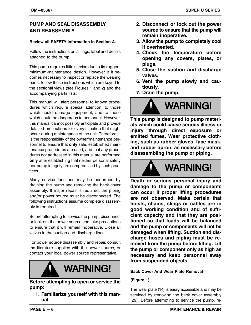 Pump and seal disassembly and reassembly | Gorman-Rupp Pumps U4B65S-B 1298951 and up User Manual | Page 30 / 39