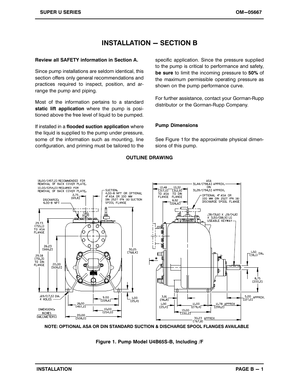 Installation - section b | Gorman-Rupp Pumps U4B65S-B 1298951 and up User Manual | Page 8 / 39